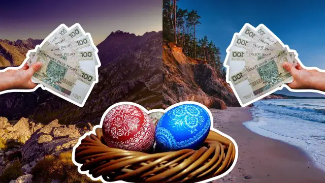 Gdzie na Wielkanoc? Góry czy morze? Z koszykiem ozdobionych jajek i polskimi stuzlotówkami, wybór należy do Ciebie.
