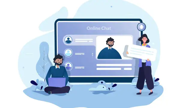 Ludzie korzystają z popularnego komunikatora internetowego, by rozmawiać online.