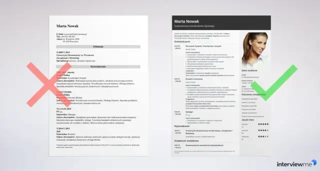 CV Marty Nowak z sekcją "Kluczowe umiejętności", gdzie wymieniono cechy charakteru do CV, np. zarządzanie sprzedażą, wsparcie sprzedaży.