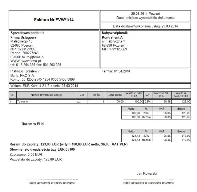 Przeliczanie faktur w euro na PLN: kursy VAT i PIT/CIT - poradnik