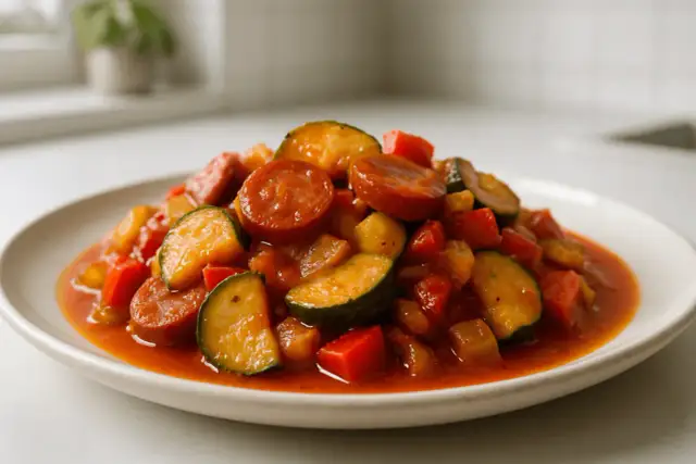 Leczo z kiełbasą - Jak ugotować, aby warzywa nie były rozgotowane?