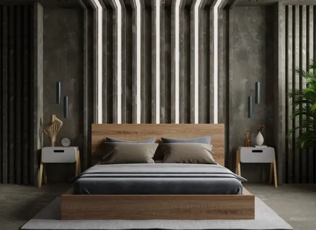 Jaki kolor ścian do sypialni z ciemnymi meblami? Trendy 2026!