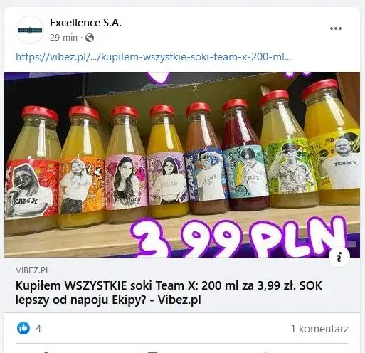 Napoje Team X - poznaj smaki zdrowych soków i napojów gazowanych