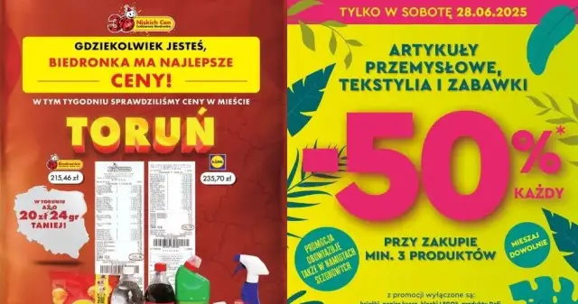 Biedronka promocja 50 na artykuły przemysłowe - brak aktualnej oferty