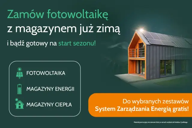 Nowoczesny dom z fotowoltaiką i magazynami energii. System zarządzania energią fotowoltaika w gratisie!