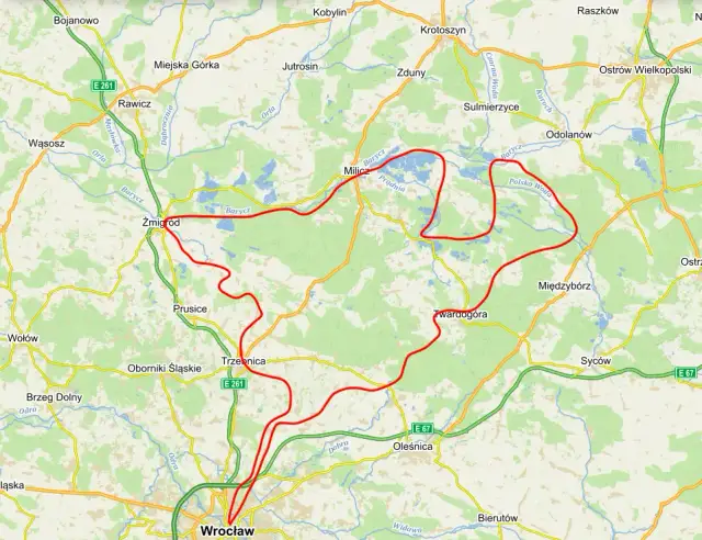 Szczegółowa mapa tras rowerowych w Dolinie Baryczy z GPX i atrakcjami