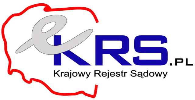 Logo Krajowego Rejestru Sądowego (KRS) z literami "eKRS" i konturem Polski.