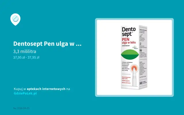 Opakowanie Dentosept Pen z aplikatorem, ulga w bólu zęba.