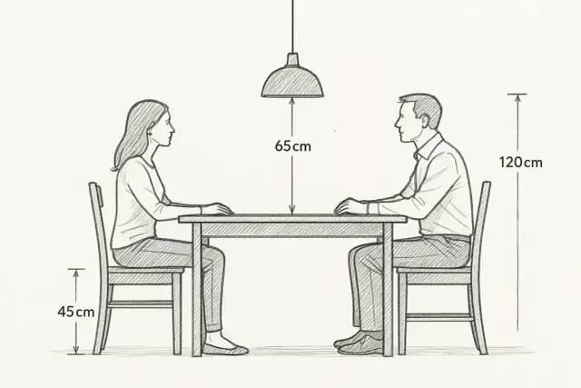 Lampa nad stołem: Idealna wysokość, by nie raziła w oczy!