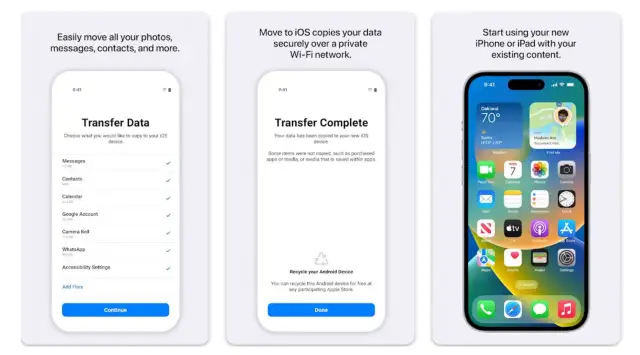 Przenieś dane z Androida na iPhone po konfiguracji. Aplikacja "Przenieś do iOS" ułatwia transfer zdjęć, wiadomości i kontaktów.