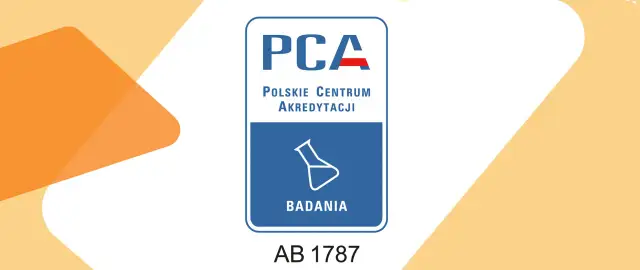 Logo PCA z napisem "Polskie Centrum Akredytacji" i symbolem kolby. Informacja o tym, ile kosztuje akredytacja laboratorium, jest kluczowa dla firm.