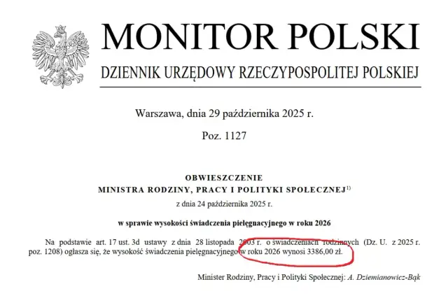 Świadczenia dla opiekunów 2026: Wspierające czy pielęgnacyjne?