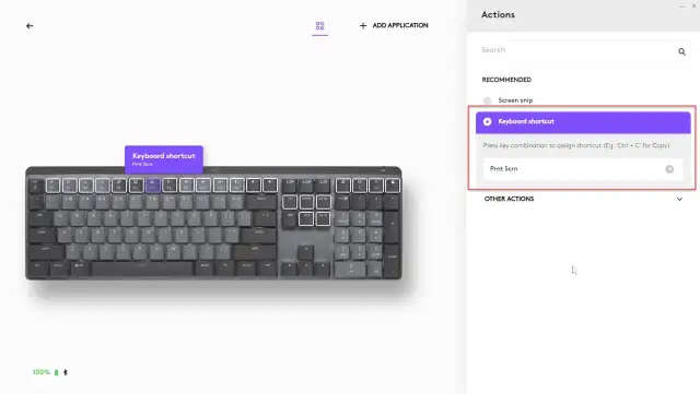 Klawisz print screen (Prnt Scrn) ustawiony jako skrót klawiszowy.