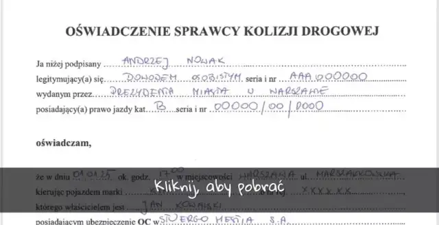Oświadczenie o kolizji: Co potrzebne, by dostać odszkodowanie?