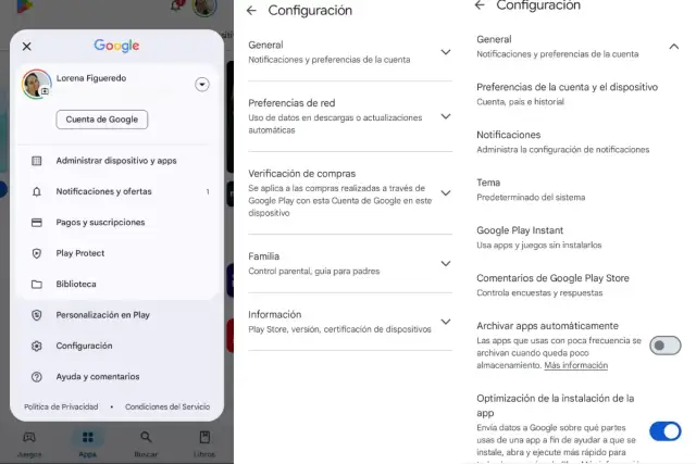 Menu Ustawienia w Google Play. Zobacz, jak zmienić kraj w Google Play, aby dostosować ofertę aplikacji.