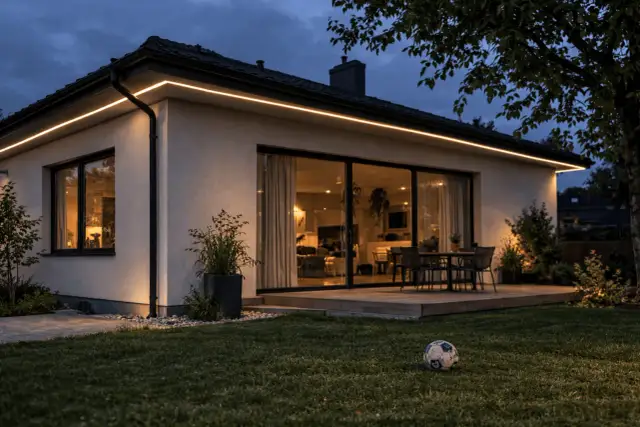 Oświetlenie elewacji od dołu - Jak podkreślić dom i uniknąć błędów