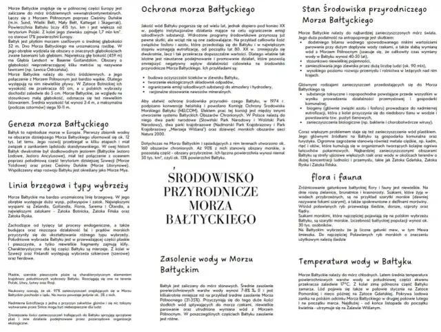 Powierzchnia Morza Bałtyckiego jest zanieczyszczona.