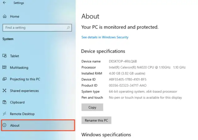 Jak sprawdzić parametry komputera Windows 11? Widok ekranu "Informacje" z danymi procesora, RAM i systemu.