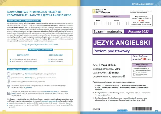 Ile trwa matura z angielskiego? Dokładne czasy CKE 2023