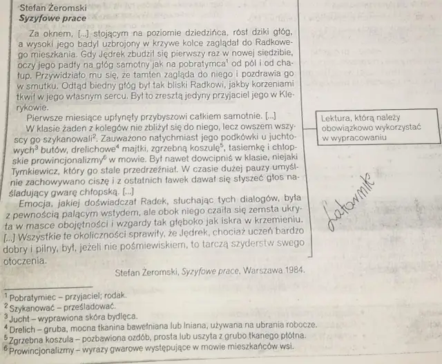 Rozprawka o bohaterze literackim, którego podziwiam - cechy i inspiracje