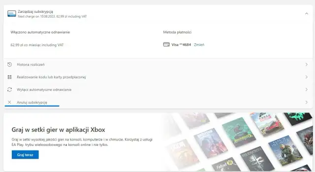 Jak wyłączyć rozliczenia cykliczne Xbox One i uniknąć niechcianych płatności