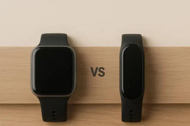Smartband kontra smartwatch: wybór między eleganckim zegarkiem a smukłą opaską sportową.
