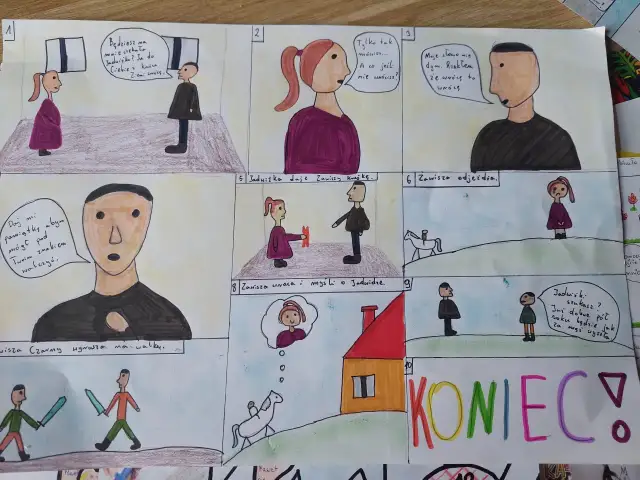 Klasa 4. Komiks o Zawiszy Czarnym i Jadwidze. Opowiada o rozstaniu, tęsknocie i powrocie.