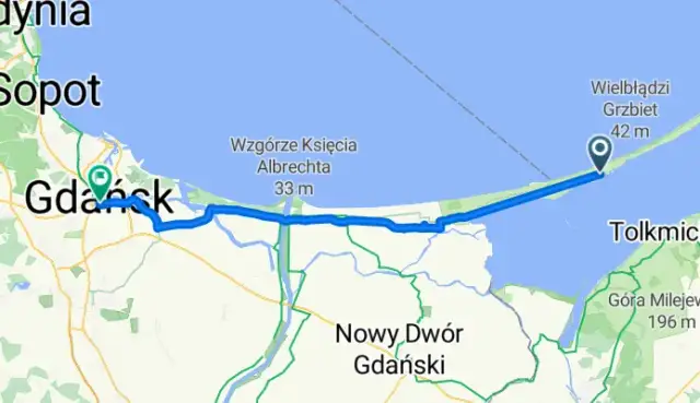 Ile km z Gdańska do Krynicy Morskiej? Sprawdź najkrótsze trasy