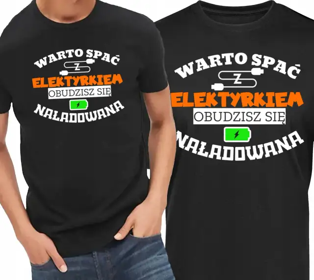 Koszulka dla elektryka: Jaki motyw rozbawi fachowca?