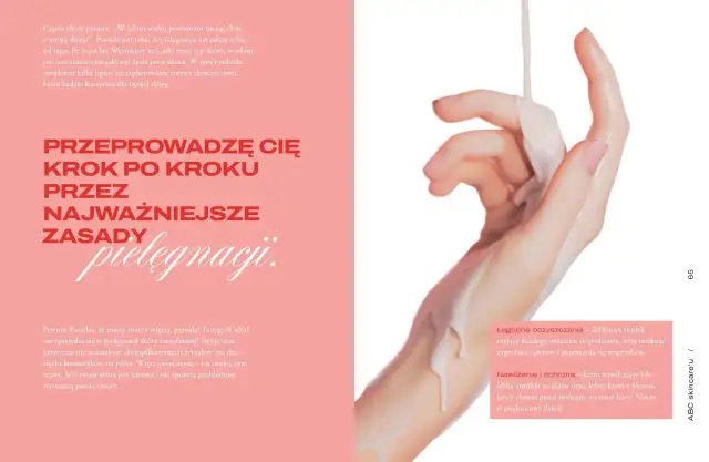 Delikatna emulsja spływa po dłoni, symbolizując pielęgnację skóry. To część oferty marki męskich kosmetyków, która skupia się na prostych, skutecznych zasadach.