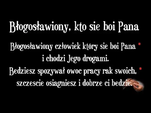 Nuty Psalm Błogosławiony kto się boi Pana: PDF, Akordy, Ślub