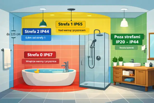 Łazienka: Klasa IP lamp. Jak uniknąć porażenia prądem?