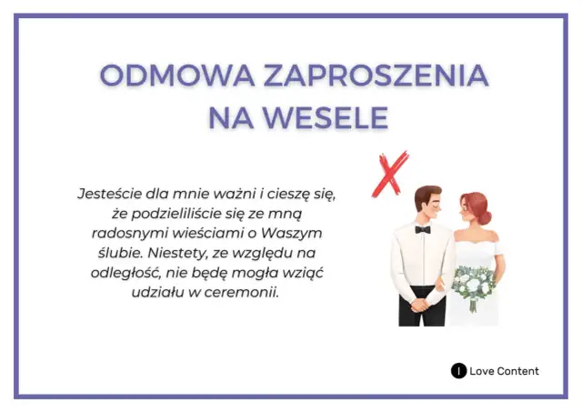 Jak odmówić zaproszenia na wesele, nie psując relacji?