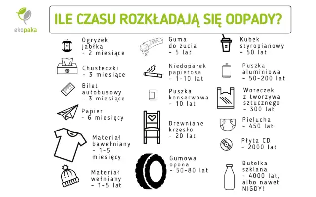 Ile rozkładają się śmieci? Zaskakujące czasy rozkładu różnych odpadów