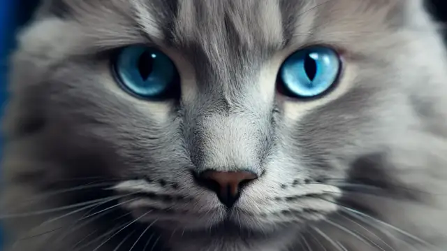 Szary kot z niebieskimi oczami - unikalny wygląd i charakter