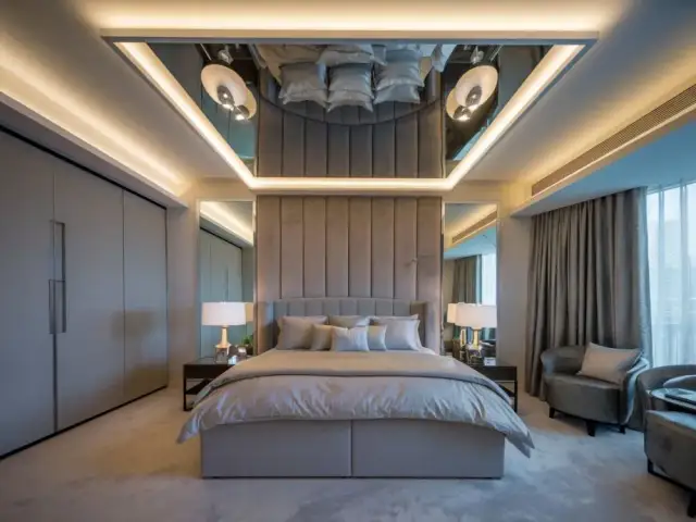 Lustro nad łóżkiem na suficie: Powiększa, rozjaśnia, czy przeszkadza?