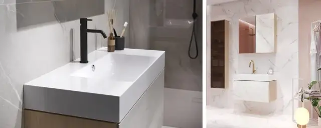 Idealna wysokość szafki pod umywalkę nablatową? Sprawdź wzór!