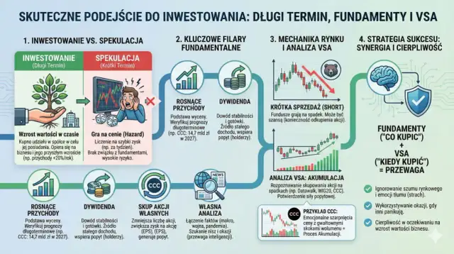 Schemat skutecznego inwestowania: długi termin, fundamenty i VSA. Analiza VSA: akumulacja, retest giełda co to znaczy.