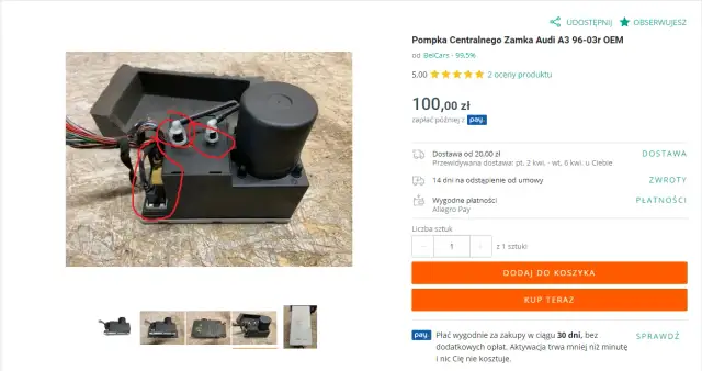 Gdzie jest pompka centralnego zamka w Audi A3? Oto lokalizacja i wskazówki