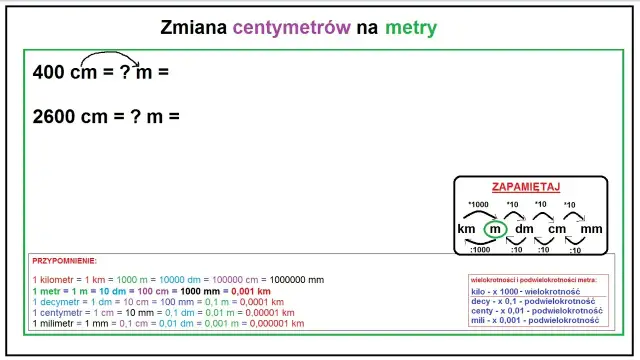 800 cm na metry: Szybka konwersja jednostek długości