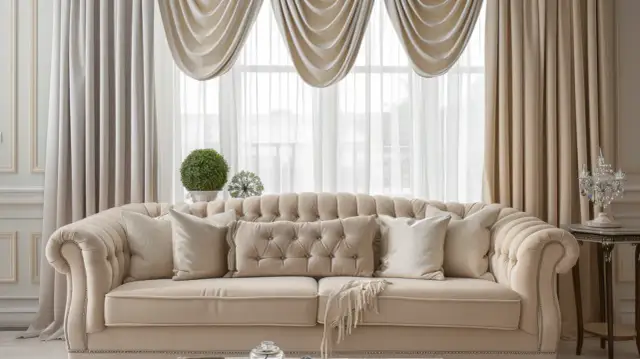 Stylowe kanapy do salonu: Jakie lambrekiny są najmodniejsze do stylowego salonu?