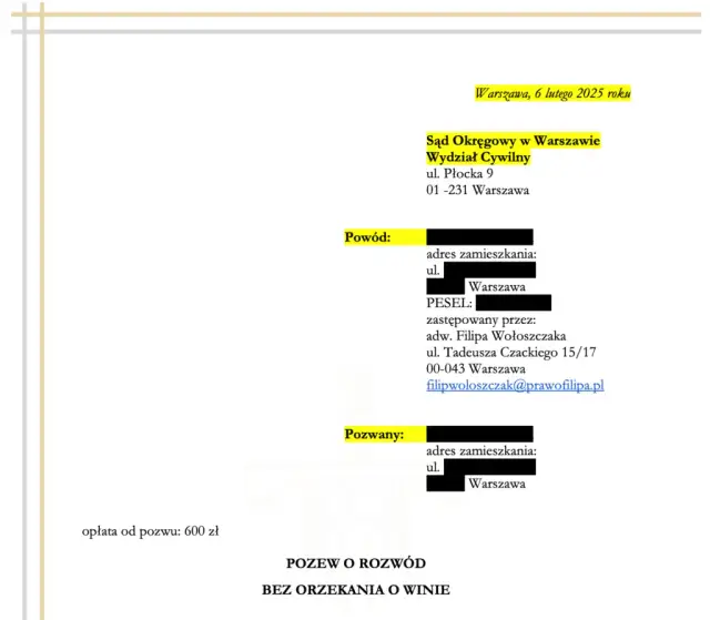 Gdzie złożyć pozew o rozwód w Warszawie, aby uniknąć problemów?