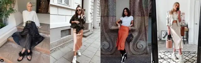 Stylizacje z satynową spódnicą, które zachwycą na każdą okazję