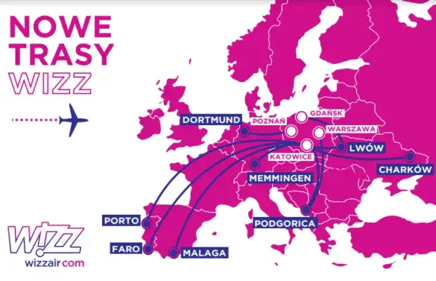 Dokąd lata Wizz Air z Polski w 2026? Nowe trasy i tanie loty