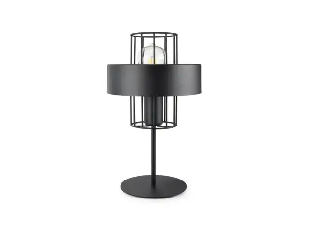 Lampa na szynie czarna - elegancka lampa stołowa czarna w stylu loft