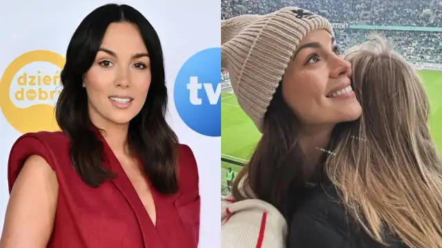 Gwiazdy często ukrywają wizerunek dzieci w sieci, by chronić ich prywatność. Na zdjęciu widać aktorkę i jej pociechę na meczu.