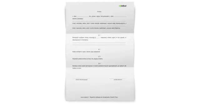Aneks do umowy najmu okazjonalnego - Pobierz wzór PDF