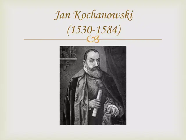 Portret Jana Kochanowskiego, symbolu polskiej twórczości renesansowej.
