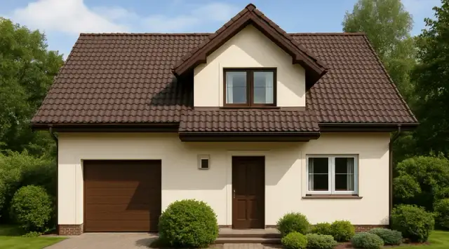 Jaki kolor elewacji do brązowego dachu i białych okien, aby uniknąć błędów?