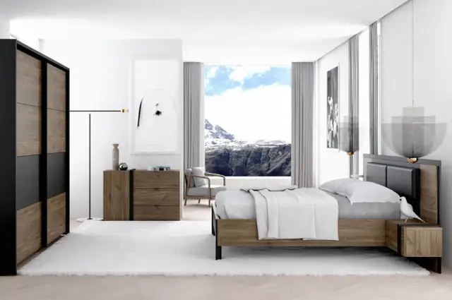 Kolor ścian w sypialni z ciemnymi meblami: Rozjaśnij lub stwórz kokon